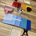 Mosaic tools and materials for worshop in Barcelona